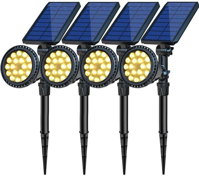 Main image of Solar Spotlights, 18 LED Solar Lights Outdoor Waterproof, 2 Mode Soft Warm White Landscape Lighting Auto On/Off Spot Lights for Flag Pole Garden Yard Tree Driveway Pool, 4 Pack