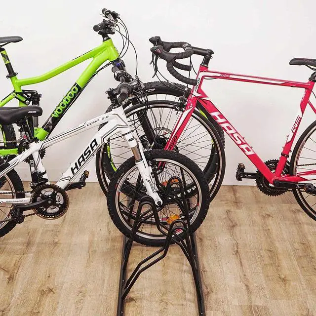 Alt view image 7 of 7 - Bicycle Floor Parking Rack Stand - for Mountain MTB Road Bike - Indoor Home Garage Storage - Classic 5 Bikes