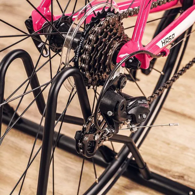 Alt view image 6 of 7 - Bicycle Floor Parking Rack Stand - for Mountain MTB Road Bike - Indoor Home Garage Storage - Classic 5 Bikes