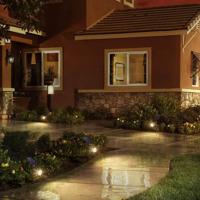 Alt view image 7 of 7 - Solar Spotlights, 18 LED Solar Lights Outdoor Waterproof, 2 Mode Soft Warm White Landscape Lighting Auto On/Off Spot Lights for Flag Pole Garden Yard Tree Driveway Pool, 4 Pack