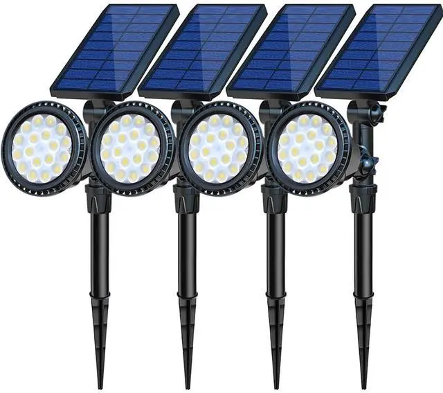 Main image of Solar Spot Lights Outdoor Waterproof, 18 LED 2 Mode Brightness Solar Spotlights Dusk to Dawn Landscape Lighting Flag Pole Lights for Garden Yard Tree Pool Sign Pathway, 4pack(Cool White)