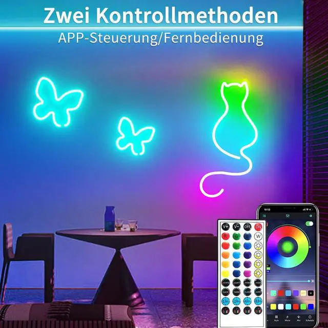 Alt view image 2 of 7 - 132FT Neon LED Rope Lights IP65 Waterproof LED Lights for Bedroom Flexible LED Light Strip with Remote/APP Control RGB Lighting Strip for Indoors Outdoors Bedroom Room Home Décor