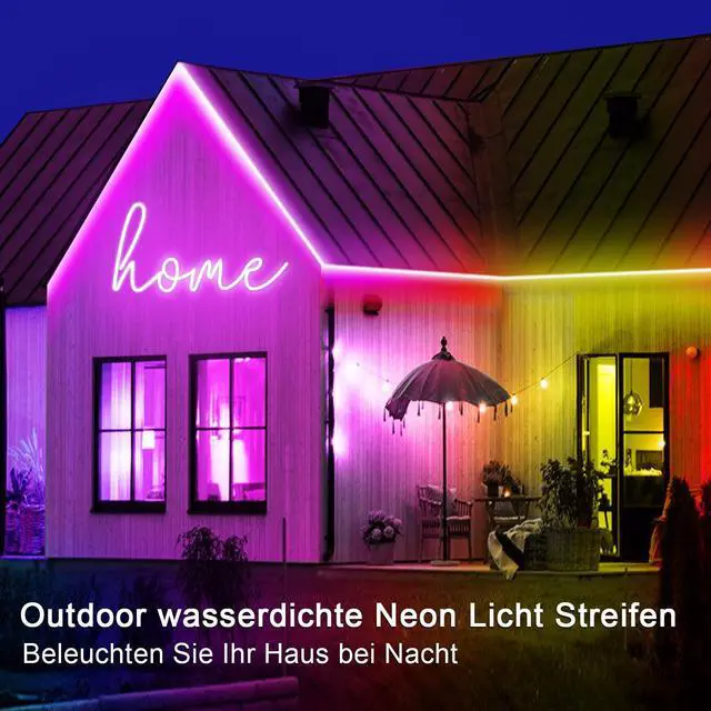 Alt view image 5 of 7 - 132FT Neon LED Rope Lights IP65 Waterproof LED Lights for Bedroom Flexible LED Light Strip with Remote/APP Control RGB Lighting Strip for Indoors Outdoors Bedroom Room Home Décor