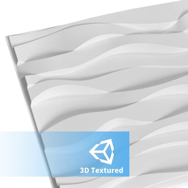 Alt view image 6 of 7 - Decorative 3D Wall Panel, 32 Sq.FT PVC Interior Wall Decor for Living Room, Bedroom, Lobby, Office, Shopping Mall, White