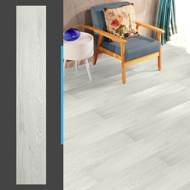 Alt view image 4 of 7 - Wood Texture Peel and Stick Vinyl Floor Planks, 36-Pack, White Ash Cover 54 sq.ft, Waterproof, Self-Adhesive, Scratch Resistant, Premium Vinyl, Ideal for Bedroom, Living Room, Kitchen, RV
