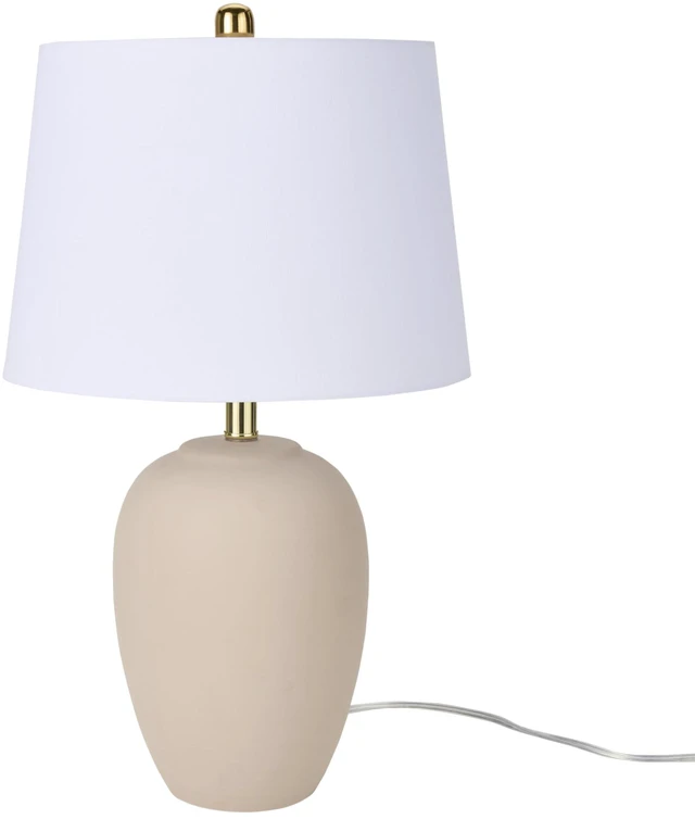Alt view image 2 of 7 - Home 23" Light Pink Ceramic Jar Table Lamp for Bedroom, Living Room, Dining Office, with White Shade (Pack of 1)