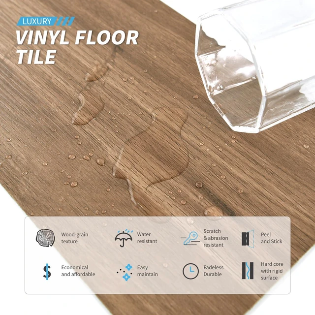 Alt view image 4 of 7 - Wood Texture Peel and Stick Vinyl Floor Planks, 36-Pack, Rosewood Cover 54 sq.ft, Waterproof, Self-Adhesive, Scratch Resistant, Premium Vinyl, Ideal for Bedroom, Living Room, Kitchen, RV