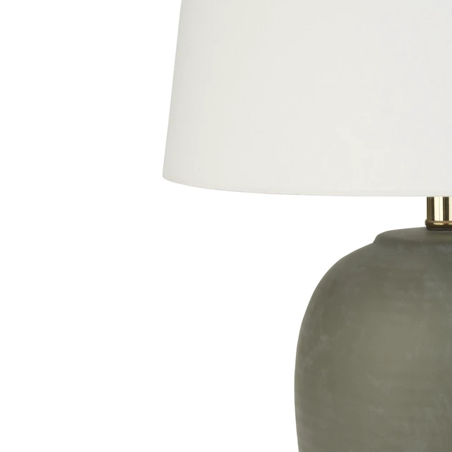 Alt view image 5 of 7 - Home 23" Olive Green Ceramic Pot Table Lamp for Bedroom, Living Room, Dining Office, with White Tapered Drum Shade