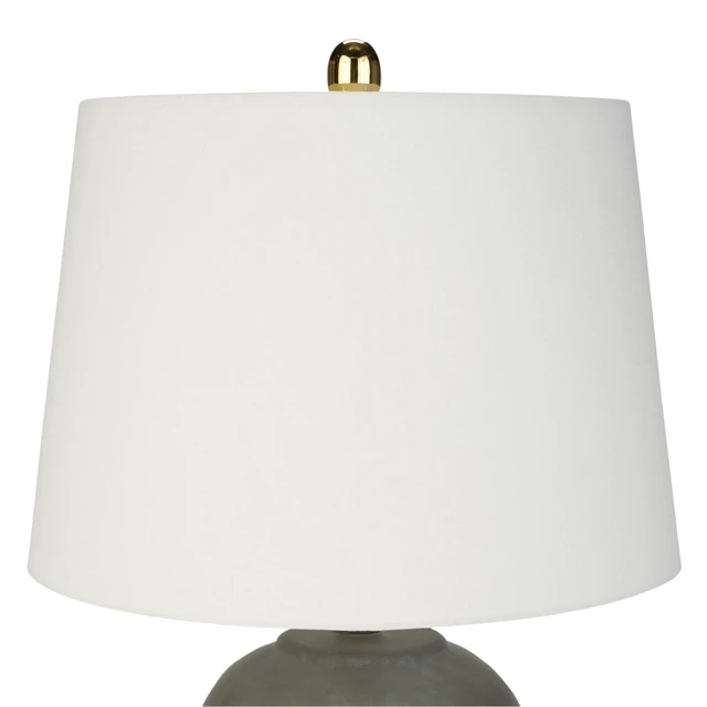 Alt view image 6 of 7 - Home 23" Olive Green Ceramic Pot Table Lamp for Bedroom, Living Room, Dining Office, with White Tapered Drum Shade