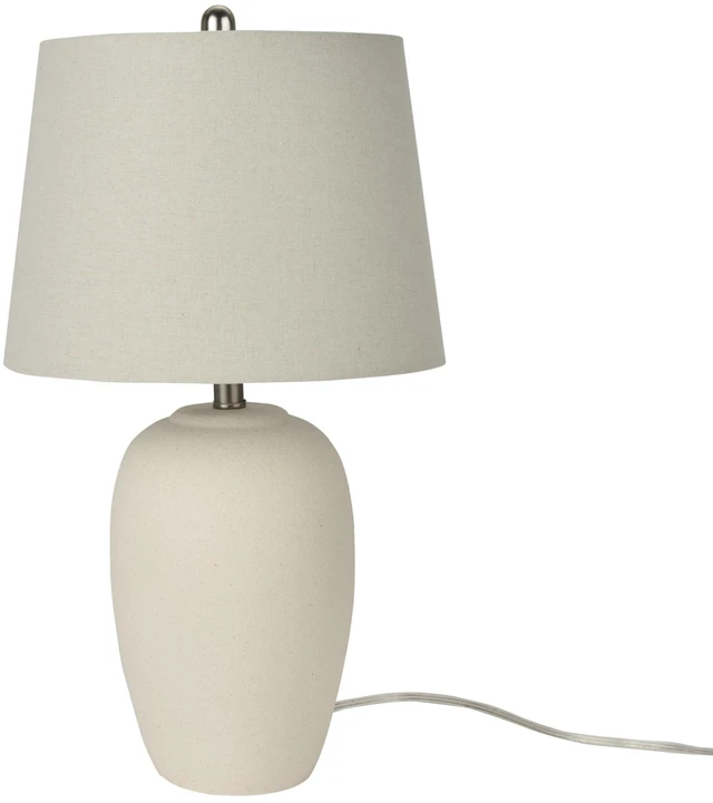 Alt view image 2 of 6 - Home 23" Natural White Ceramic Jar Table Lamp for Bedroom, Living Room, Dining Office, with Off-White Shade