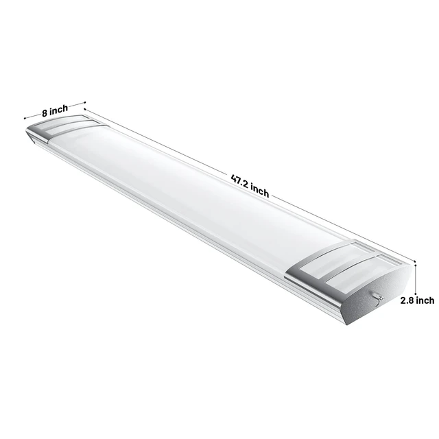 Alt view image 7 of 7 - 4ft led Light Fixture 50W 5600lm LED Linear Flush Mount Light, 4000K, 4 Foot led Kitchen Ceiling Light fixtures for Living Room, Laundry, Replace for Fluorescent Version