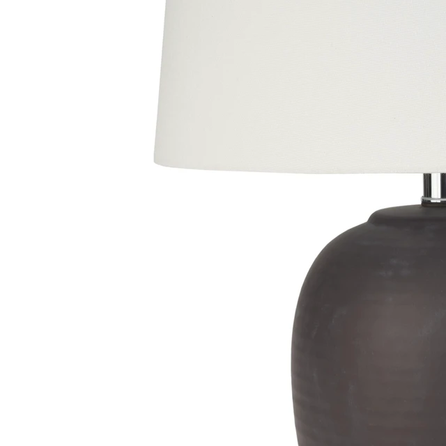 Alt view image 6 of 7 - Home 23" Dark Purple Distressed Ceramic Pot Table Lamp for Bedroom, Living Room, Dining, Office, with White Shade