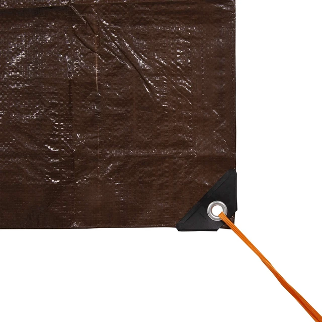 Alt view image 2 of 7 - Light-Duty Rip-Stop Tarp 16' x 20' - Brown - 2 Pack (U-1620-2) - Waterproof Tarp for Camping and Outdoor Use, Thick and Durable Cover with 3.5 Mil Thickness for Ultimate Protection