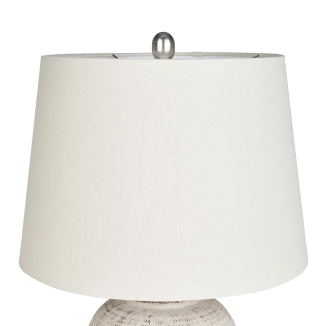 Alt view image 6 of 7 - Home 23" Distressed Cream/Beige Rustic Ceramic Jar Table Lamp for Bedroom, Living Room, Dining Office, with Ivory Shade