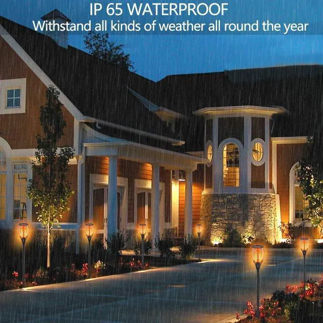 Alt view image 6 of 6 - Upgraded Larger Solar Torch Lights, Waterproof Outdoor Dancing Flames Lights, Flickering Flames Garden Lights, Landscape Decoration Pathway Patio Lights 43" 96 LED (6)