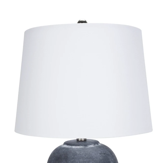 Alt view image 4 of 7 - Home 23" Black Vintage Distressed Ceramic Pot Table Lamp for Bedroom, Living Room, End Table, with White Tapered Drum Shade