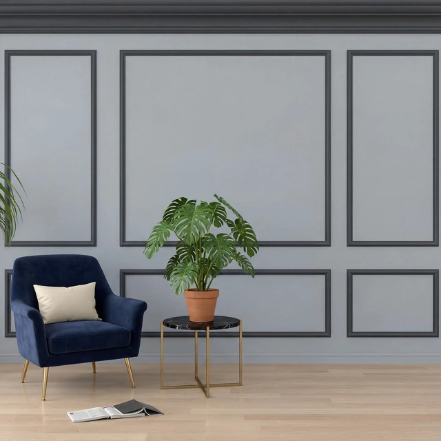 Alt view image 4 of 6 - 3set Peel and Stick Wall Molding Kit 3D Premade, 23x56in+48x56in Accent Wall Moulding Kit, Wainscoting Panel, for Interior Decor, Ready to Assemble, Peel and Stick, Wainscoting Accent Panel