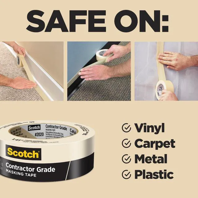 Alt view image 4 of 7 - Painter's Tape Contractor Grade,1.88 in x 60.1 yd Rolls, 3 Pack