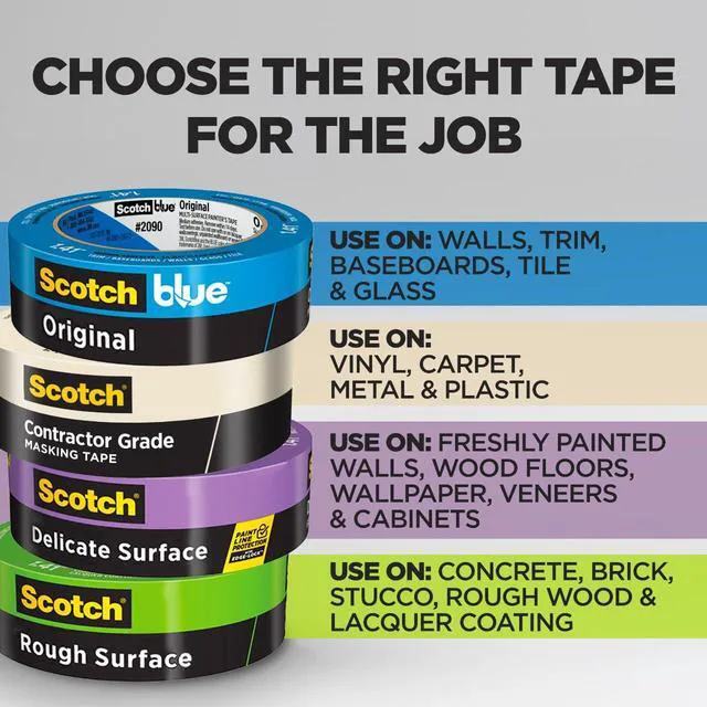 Alt view image 5 of 7 - Painter's Tape Contractor Grade,1.88 in x 60.1 yd Rolls, 3 Pack