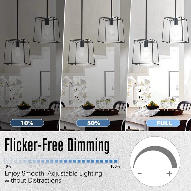 Alt view image 3 of 7 - Cool White 4000K Edison Bulbs Dimmable, E26 LED Bulb 60 watt Equivalent 24 Pack ST58 Vintage Light Bulbs, 90+ CRI, 6W 600LM, E26 Medium Base, Clear Glass