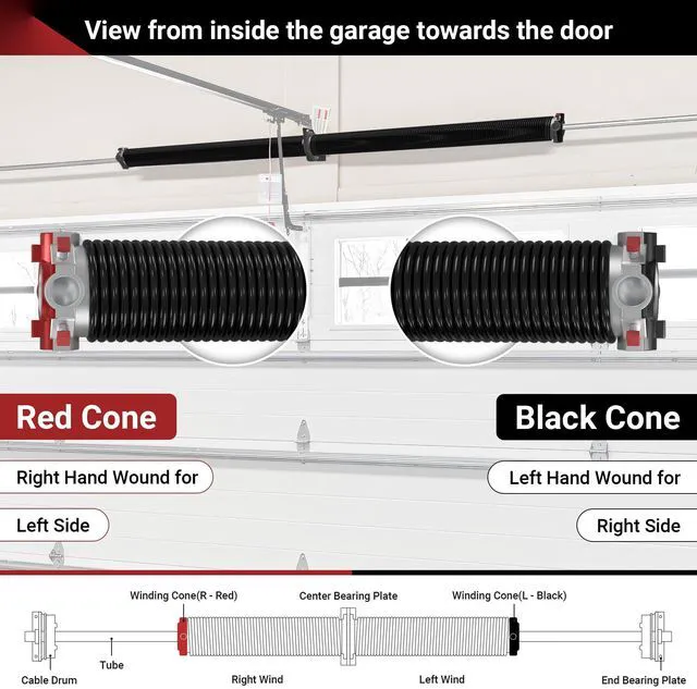 Alt view image 4 of 7 - Pair of Garage Door Spring 0.250 x 2x 30 (Pair), 18000 Cycles Long-lasting Garage Spring Door Replacement, Heavy-duty Garage Door Torsion Spring, Upgraded