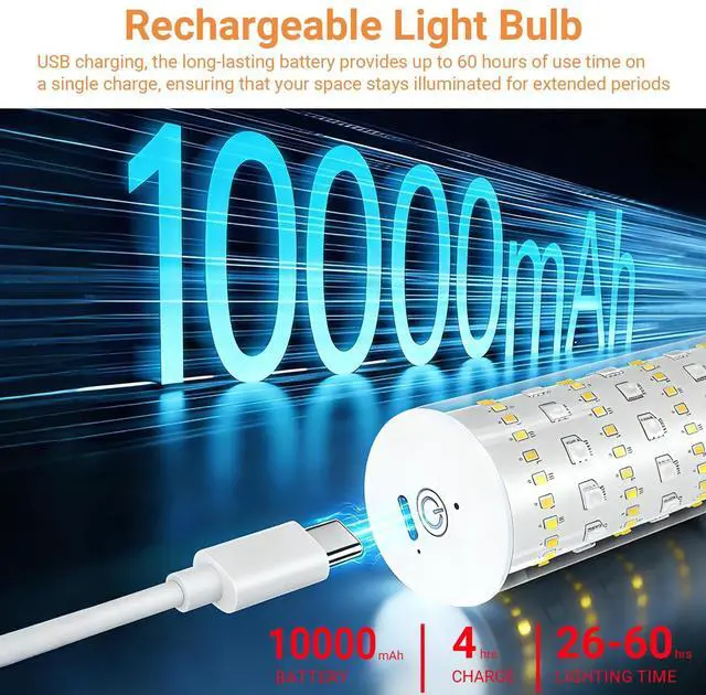 Alt view image 4 of 7 - Peel and Stick Wall Sconces, Stick On Wall Sconce Set of 2, Battery Operated Wireless Adhesive Wall Lights, Corn Bulb with 10000mAh Battery, Easy Install for Bedroom Living Room Wall Decor