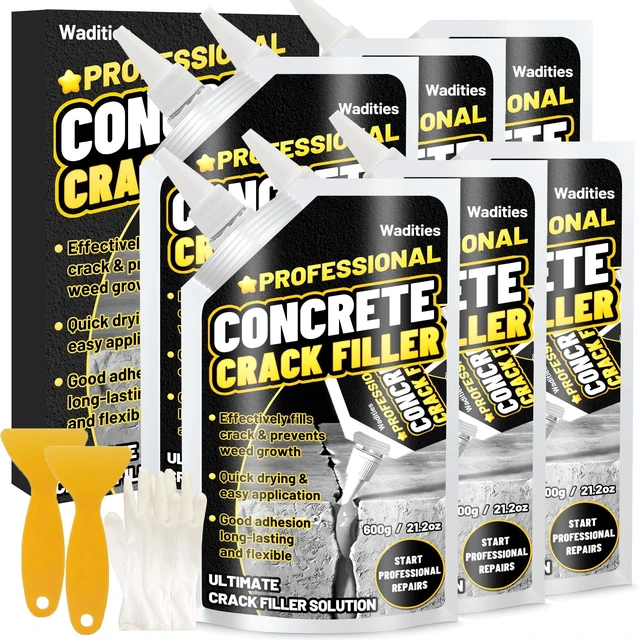 Main image of Concrete Crack Filler, 8LB High Elasticity Cement Crack Repair Sealant Slab Concrete Waterproof Repair Sealant for Driveways, Walkways, Patio, Joint, Indoor and Outdoor Quick Drying Sealer - Grey