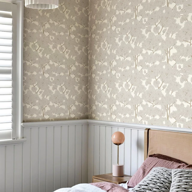 Alt view image 5 of 7 - Tree Wallpaper Peel and Stick Jungle Wall Paper Forest Mural Stick on Wallpaper Modern Waterproof Self Adhesive Contact Paper(17.3" x 800" Cream)