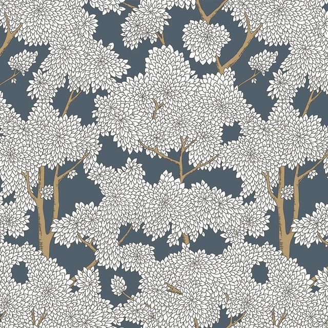 Alt view image 7 of 7 - Tree Wallpaper Peel and Stick Jungle Wall Paper Forest Mural Stick on Wallpaper Modern Waterproof Self Adhesive Contact Paper (17.3" x 400" Blue)