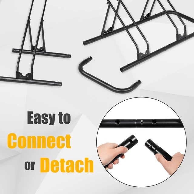 Alt view image 6 of 6 - Bicycle Floor Parking Rack Stand - for Mountain MTB Road Bike - Indoor Home Garage Storage - Adjustable 3 Bikes