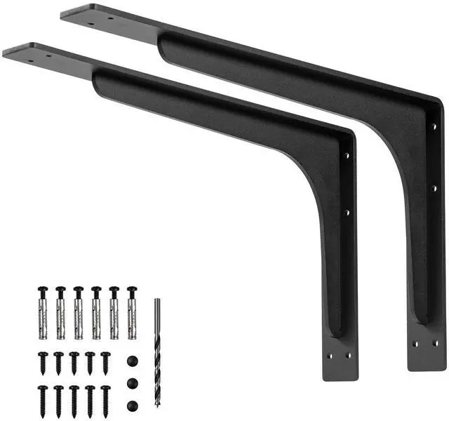 Main image of 24 INCH x 14.2 INCH Shelf Brackets,L Shelf Brackets,Vertical Angle, Premium Alloy Metal Heavy Duty Shelf Bracket, high Strength Mounting Hardware Included, Corner Brace Joint,Pack of 2