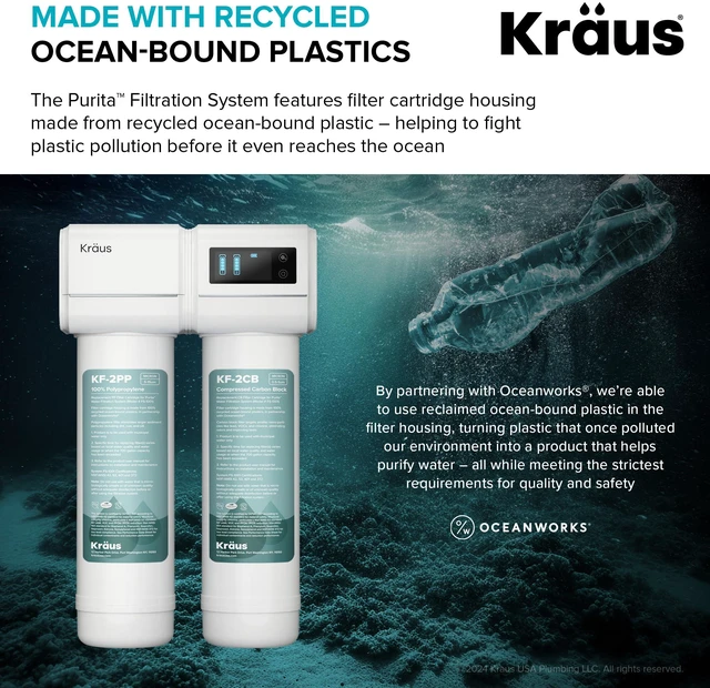Alt view image 7 of 7 - Replacement Filter Cartridges for Purita 2-Stage Under Sink Water Filtration System with Carbon Block and Polypropylene Filters (Set of 2), FC-101