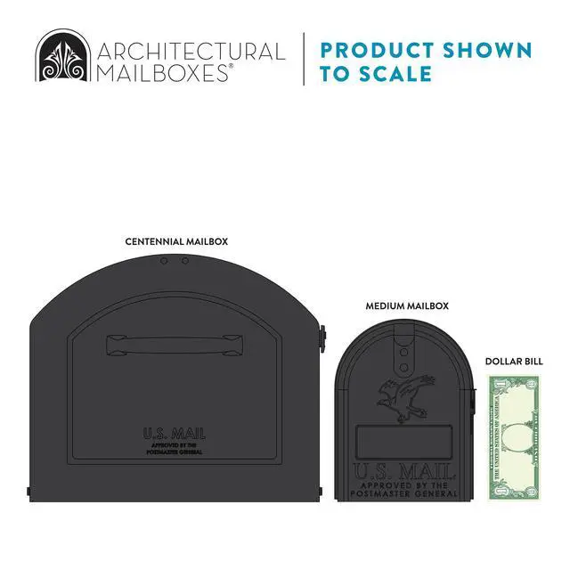 Alt view image 6 of 7 - 950020B-10 Centennial Postmount Mailbox, XL, Black Galvanized steel build for outside with rust-resistant powder-coat finish and a magnetic door closure. USPS approved