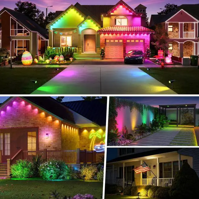 Alt view image 6 of 7 - Solar Spot Lights Outdoor Color Changing 6 Pack Halloween Spotlights IP65 Waterproof, Auto On/Off LED Powered Yard Garden Flood Solar Light for Outside Pathway Wall Tree Lawn Uplights Lights