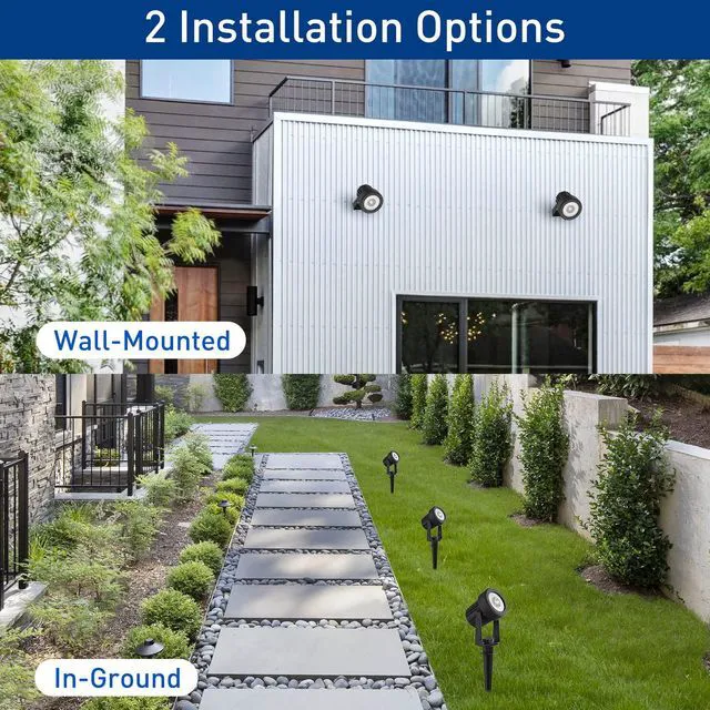 Alt view image 5 of 7 - Christmas Solar Landscape Spotlights 4 Pack Warm White 3000K, Spot Lights IP65 Waterproof Outdoor Separated Panel with 9.8ft Cable, Garden Pond Light for Flag Driveway Walkway Patio Halloween