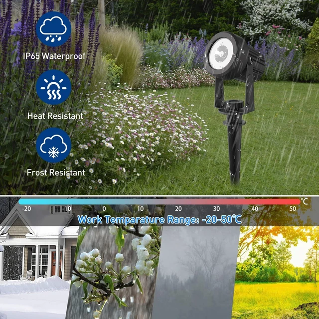 Alt view image 4 of 7 - Christmas Solar Landscape Spotlights 4 Pack Warm White 3000K, Spot Lights IP65 Waterproof Outdoor Separated Panel with 9.8ft Cable, Garden Pond Light for Flag Driveway Walkway Patio Halloween