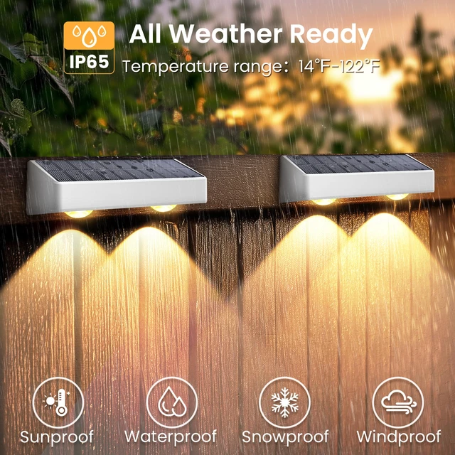 Alt view image 6 of 7 - Solar Fence Lights Outdoor, 9 Fixed Colors Color Changing Fence Solar Lights Outdoor Waterproof IP65, LED Deck Lighting for Backyard Wall Step Patio Railing Pool Porch (16 Pack)