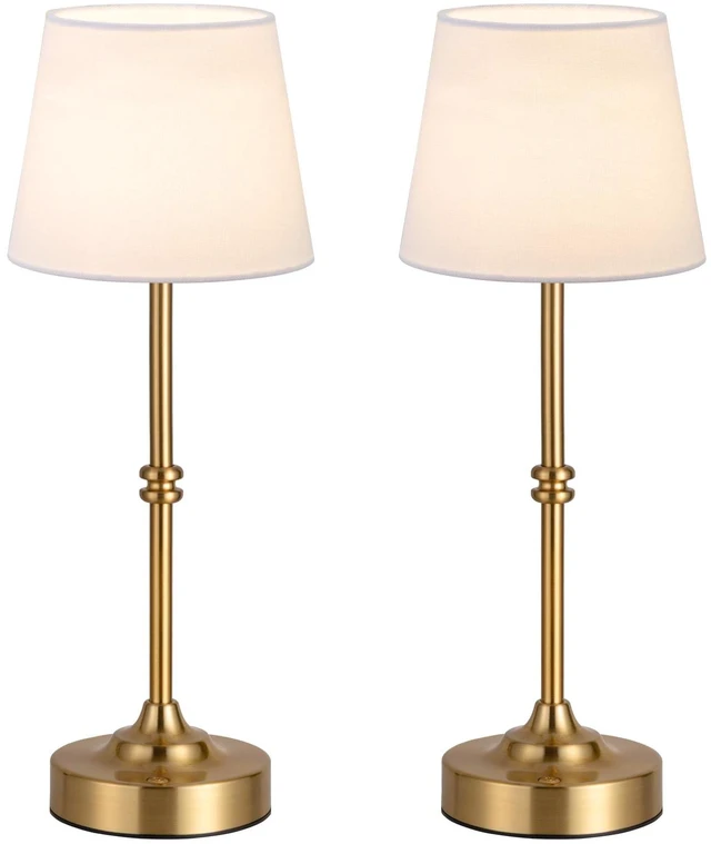 Main image of Rechargeable Cordless Table Lamp Gold - 2 Pack Brass 4000mAh Battery Operated Lamp, 3000K Warm Light, Touch Control Stepless Dimming, for Bedside, Dining Table, Home Decor