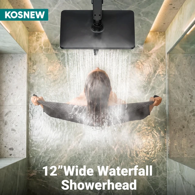 Alt view image 2 of 7 - ® 12" XXL Rainfall Shower Head with Handheld Combo Set, Matte Black High Pressure, Magnetic Docking, Air-Infusion Tech, Anti-Leak One-Piece Design, Dual Square Showerhead