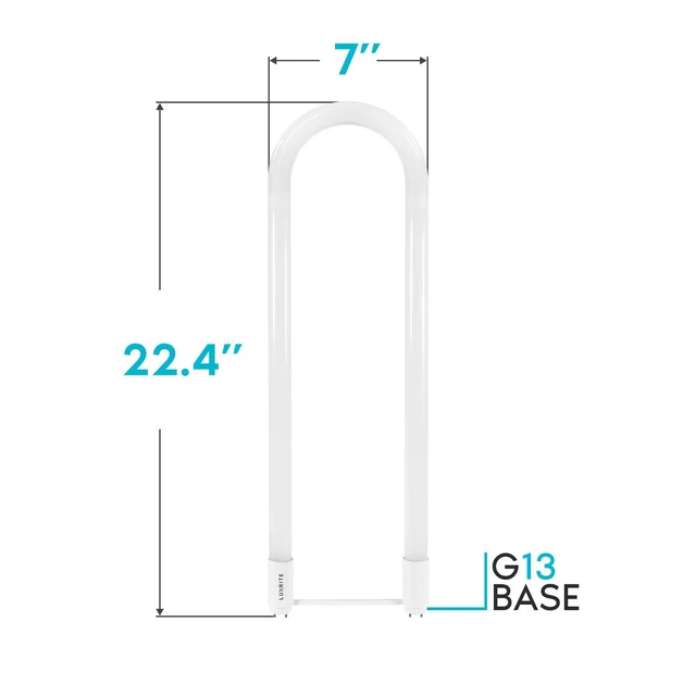 Alt view image 5 of 7 - U Bend LED Tube Light, T8 T12, 18W (32W Equivalent), 3000K (4 Pack) Soft White, 2000 Lumens, Fluorescent Light Tube Replacement, Direct or Ballast Bypass, DLC and ETL Listed, G13 Base