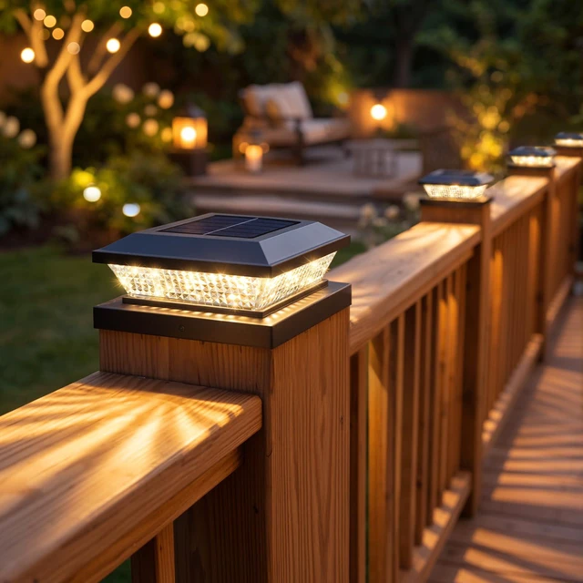 Alt view image 7 of 7 - 4x4 Solar Post Cap Lights Outdoor 12 Pack, Waterproof Solar Fence Light for Wooden/Vinyl Post, 2 Color Outside Deck Patio Porch Decor, Black