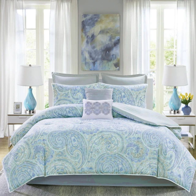 Alt view image 7 of 7 - Modern Accent Table Lamp Set of 2 Touch Control, 22" Faded Swirl Blue Gray Art Glass Bedside Lamp with USB Ports, 3-Way Dimmable Hand Crafted Nightstand Lamps White Drum Shade for Living Room Bedroom
