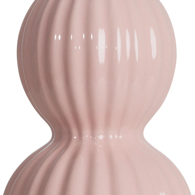 Alt view image 5 of 7 - 28" Pink Ceramic Table Lamps Set of 2, Modern Bedside Lamps for Night Stands, Triple Gourd Table Lamp for Living Room End Table or Bedroom Nightstand (2 LED Bulbs Included)