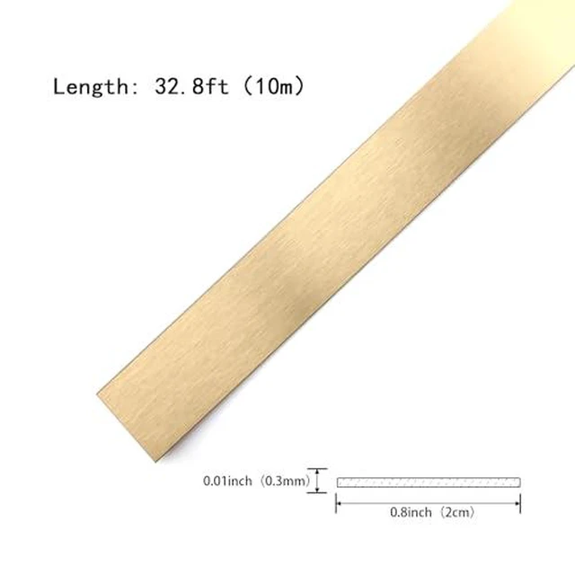 Alt view image 2 of 6 - Gold Metalized Brushed Finish Molding Trim, Peel and Stick Strip for Mirror Frame, Wall, Fireplace and Home DIY Decoration (32.8 ft x 0.8 inch) (Pack of 3)