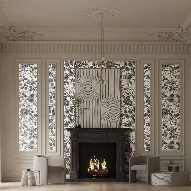 Alt view image 7 of 7 - Black Rose Floral Vintage Peel and Stick Wallpaper,15.8" x 1200" Self Adhesive Removable Rose Floral Butterfly Contact Paper, Vintage Vinyl Wall Paper for Bedroom, Decor,131.67 sq