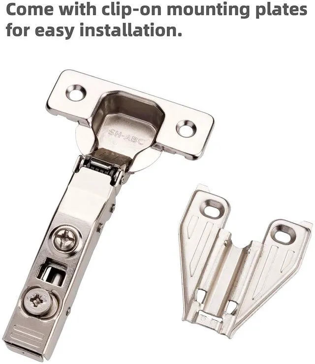 Alt view image 4 of 7 - (40 PCS) Full Overlay Soft Close Cabinet Hinges for Kitchen Cabinets - 105° Face Frame Concealed Cabinet Door Hinge -3 Way Adjustability -Clip on Plate & Matching Screw 4 Easy Installation