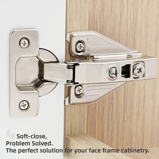 Alt view image 6 of 7 - (40 PCS) Full Overlay Soft Close Cabinet Hinges for Kitchen Cabinets - 105° Face Frame Concealed Cabinet Door Hinge -3 Way Adjustability -Clip on Plate & Matching Screw 4 Easy Installation