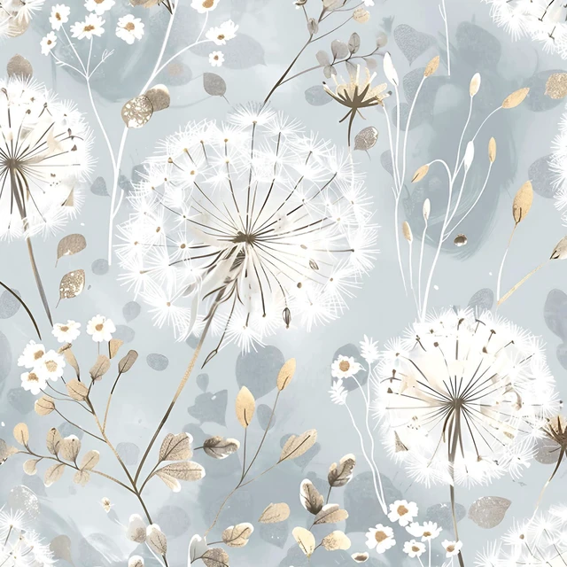 Main image of Floral Wallpaper Peel and Stick Dandelion Contact Paper for Cabinet Dandelion Peel and Stick Wallpaper Floral Contact Paper 16.9"x590.5" Self Adhesive Removable Waterproof Drawers Decor Vinyl