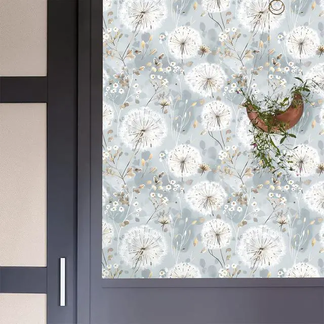 Alt view image 7 of 7 - Floral Wallpaper Peel and Stick Dandelion Contact Paper for Cabinet Dandelion Peel and Stick Wallpaper Floral Contact Paper 16.9"x590.5" Self Adhesive Removable Waterproof Drawers Decor Vinyl