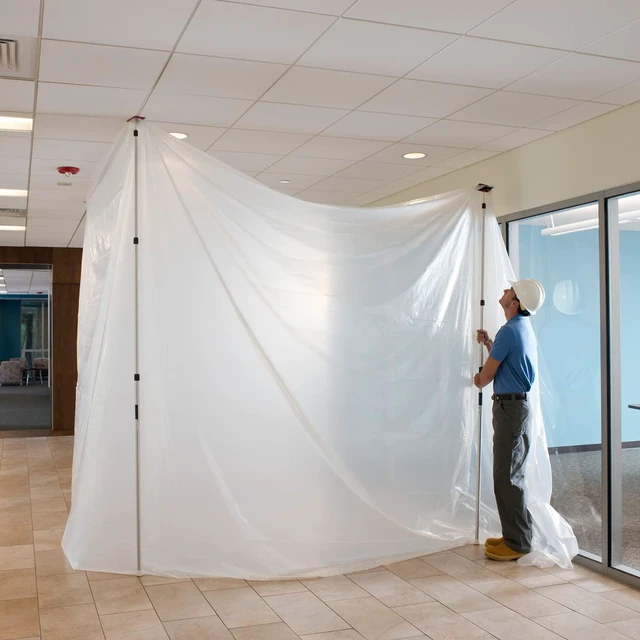Alt view image 6 of 7 - ZP2 ZipPole 10 foot Spring Loaded Dust Barrier Poles (Pack of 2) for remodeling, renovation and repair work